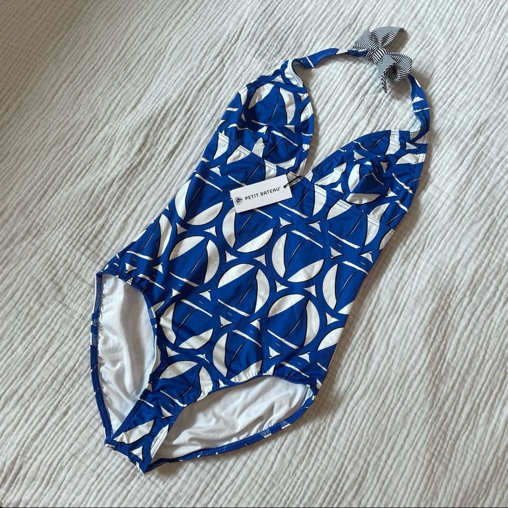 Petit Bateau one piece halter neck swimsuit